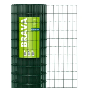 Tela Soldada revestida com PVC Verde Brava (Fio 2,50mm / Malha 5x10cm)